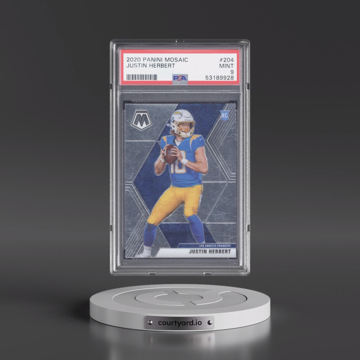 2020 Panini Mosaic #204 Justin Herbert (PSA 9 MINT)