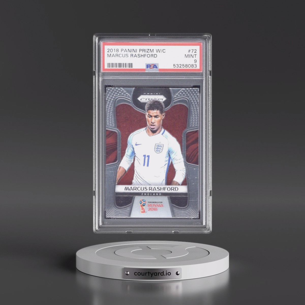 2018 Panini Prizm World Cup #72 Marcus Rashford (PSA 9 MINT)