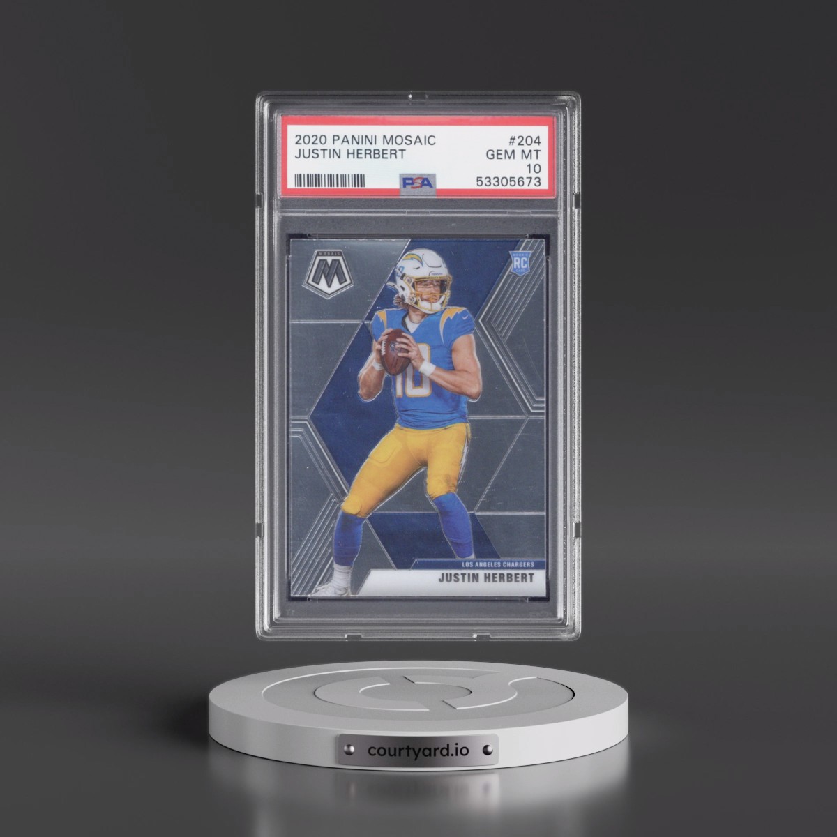 2020 Panini Mosaic #204 Justin Herbert (PSA 10 GEM MINT)