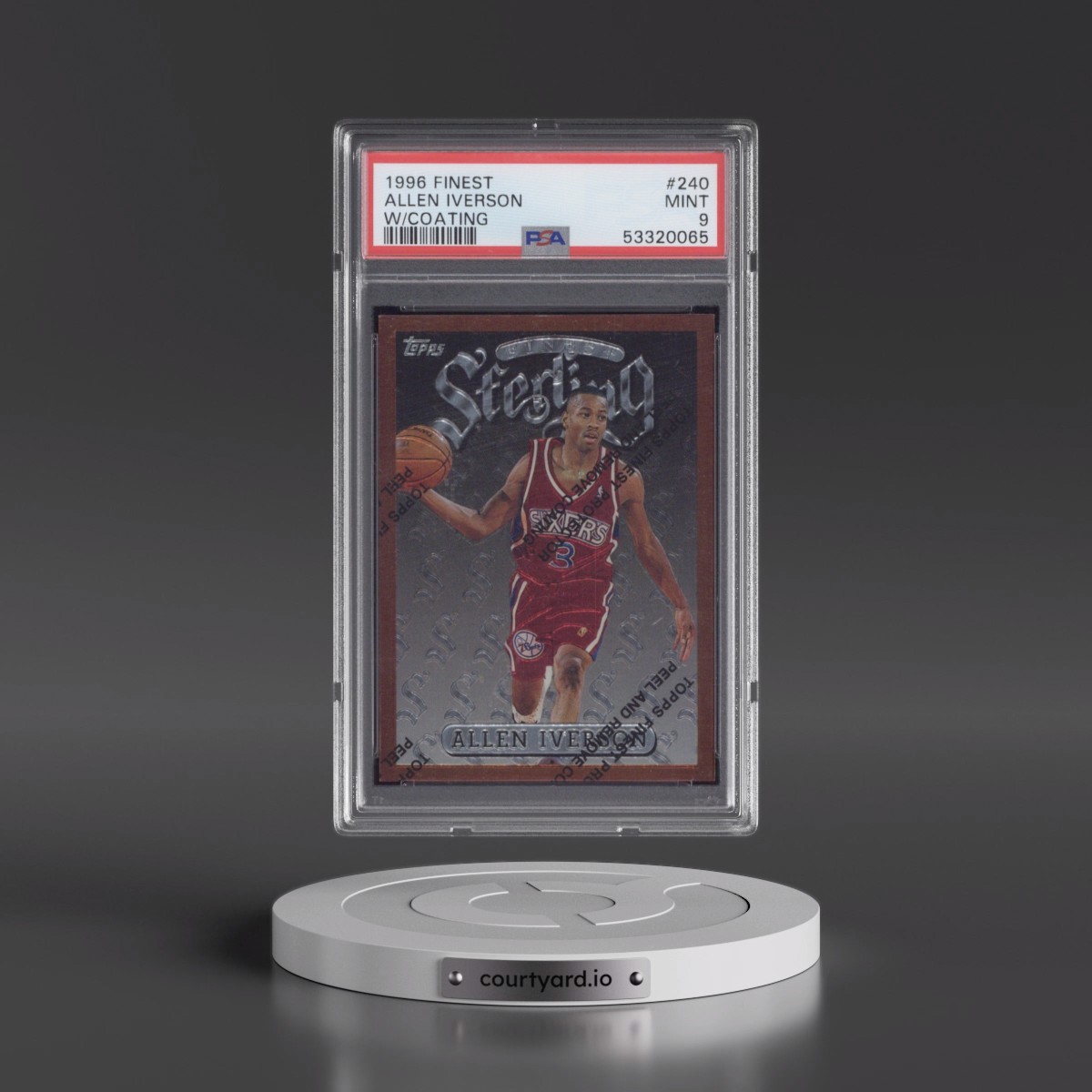 1996 Finest Allen Iverson - w/Coating #240 PSA 9