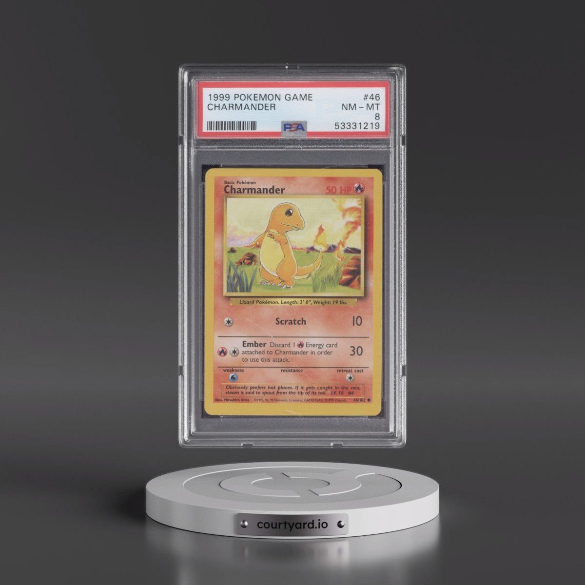 1999 Pokémon Game #46 Charmander (PSA 8 NM-MT)