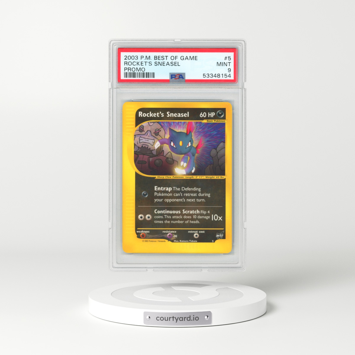 2003 Pokémon Best of Game Promo #5 Rocket's Sneasel (PSA 9 MINT)