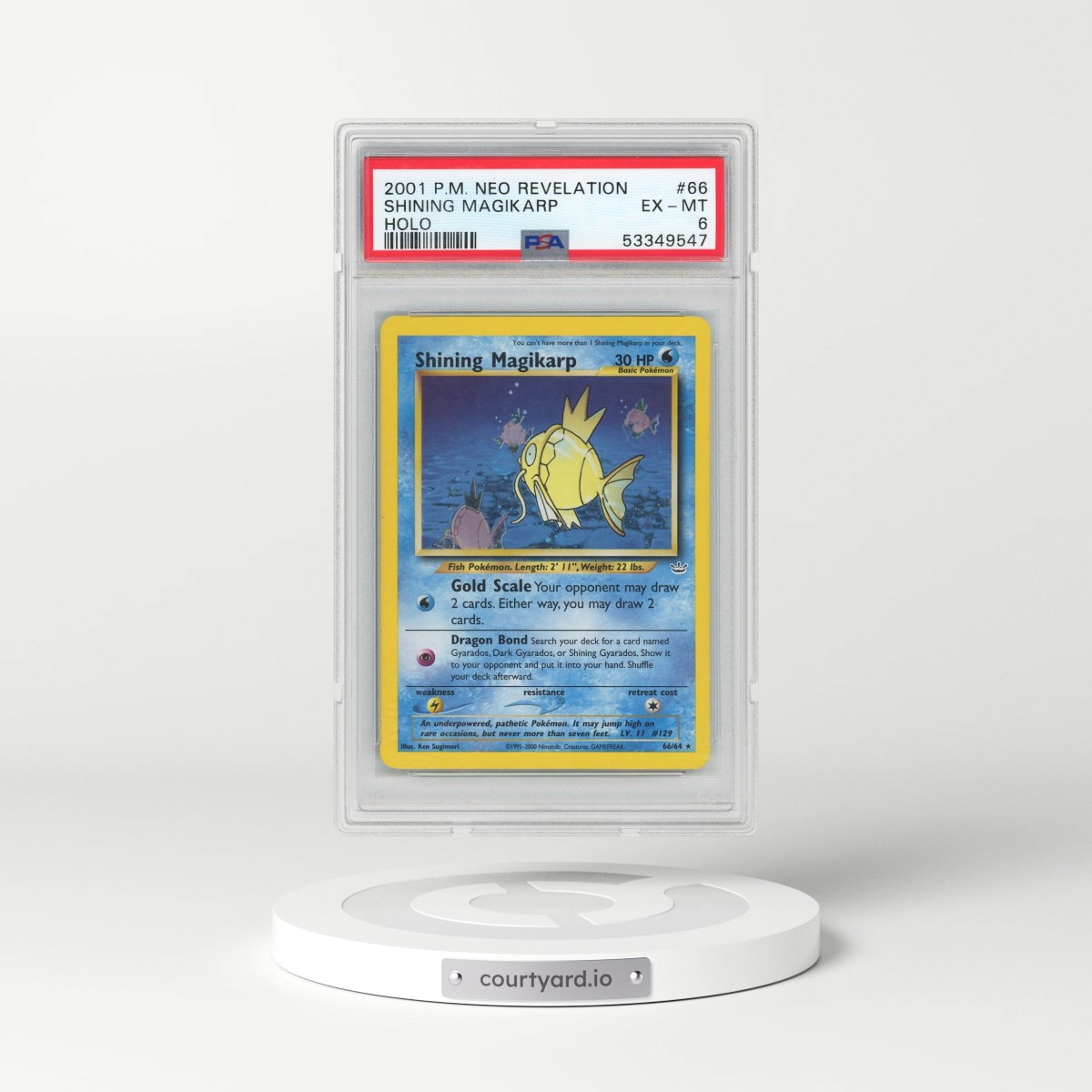 2001 Pokémon Neo Revelation #66 Shining Magikarp - Holo Holo (PSA 6 EX-MT)
