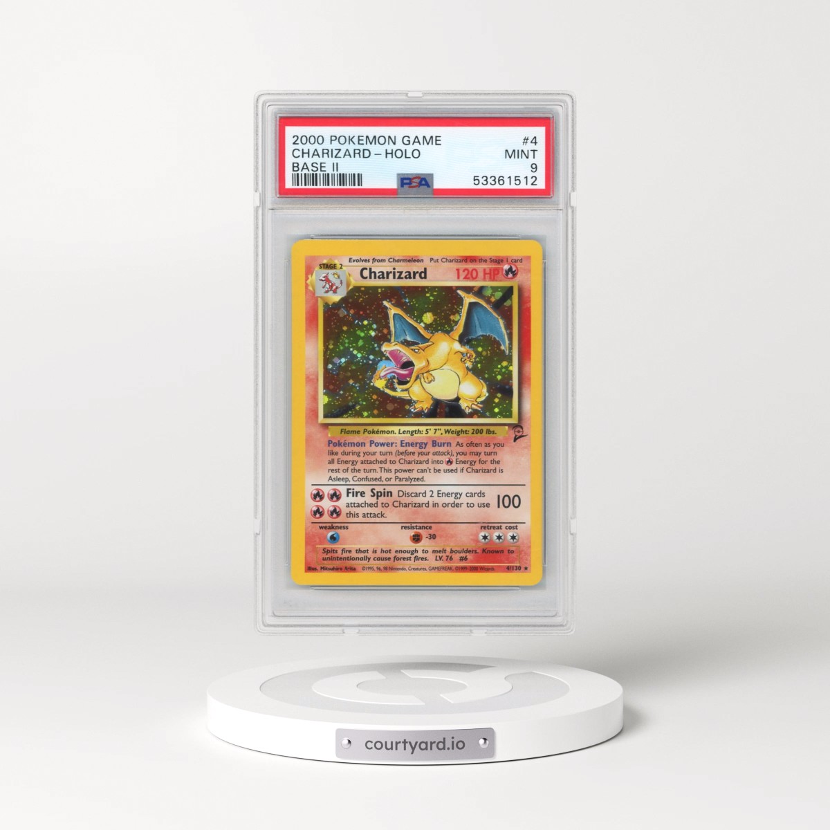 2000 Pokémon Game Base II #4 Charizard - Holo (PSA 9 MINT)