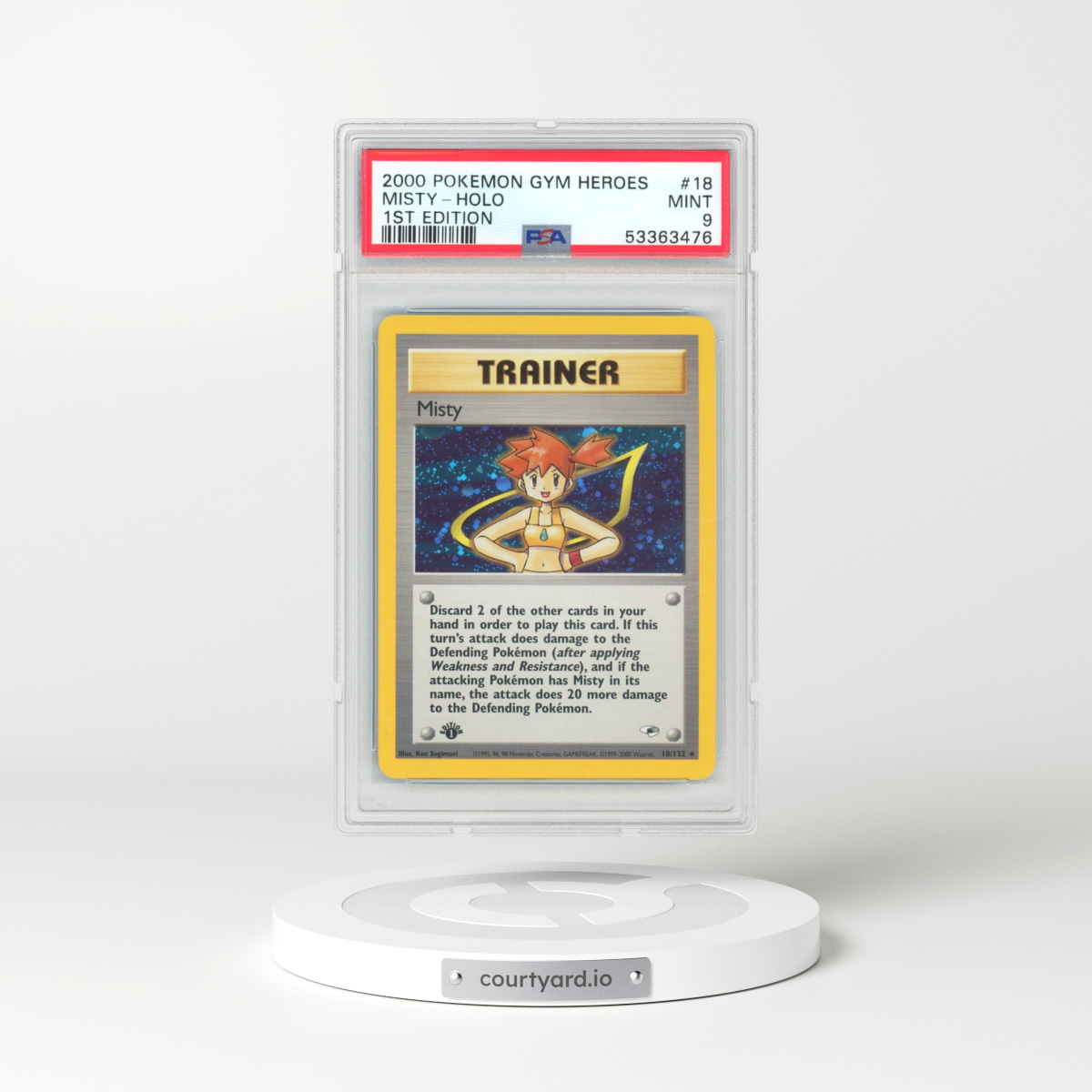 2000 Pokémon Gym Heroes #18 Misty - 1st Edition Holo (PSA 9 MINT)