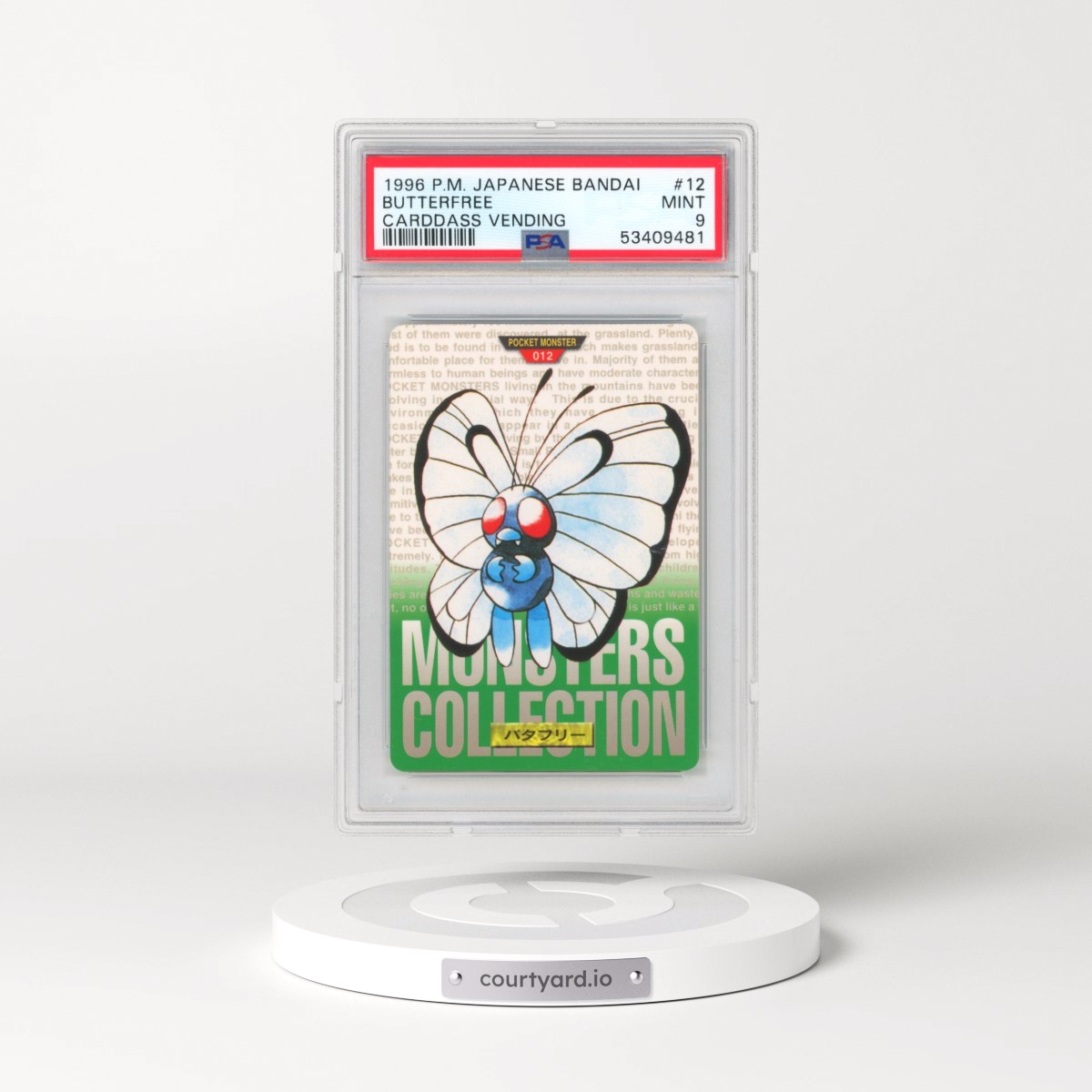 1996 Pokémon Bandai Carddass Vending #12 Butterfree (PSA 9 MINT)