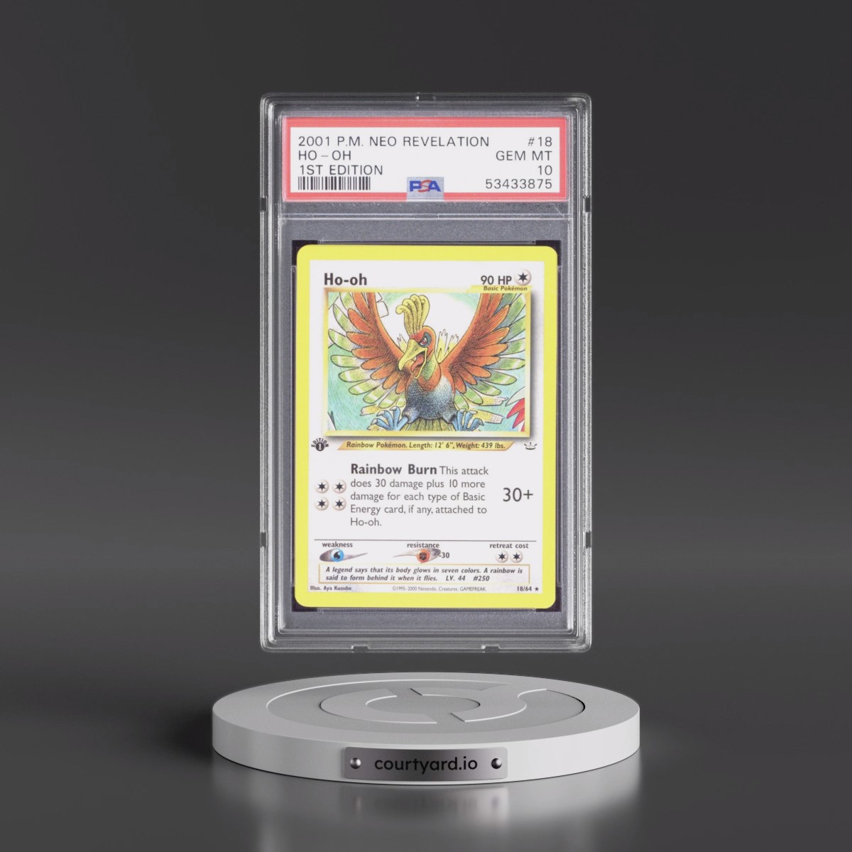 2001 Pokémon Neo Revelation HO-Oh - 1st Edition #18 PSA 10
