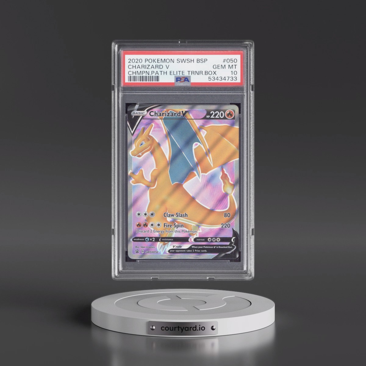 2020 Pokémon Swsh Black Star Promo #050 Charizard V - Holo Champion's Path Elite Trainer Box (PSA 10 GEM MINT)