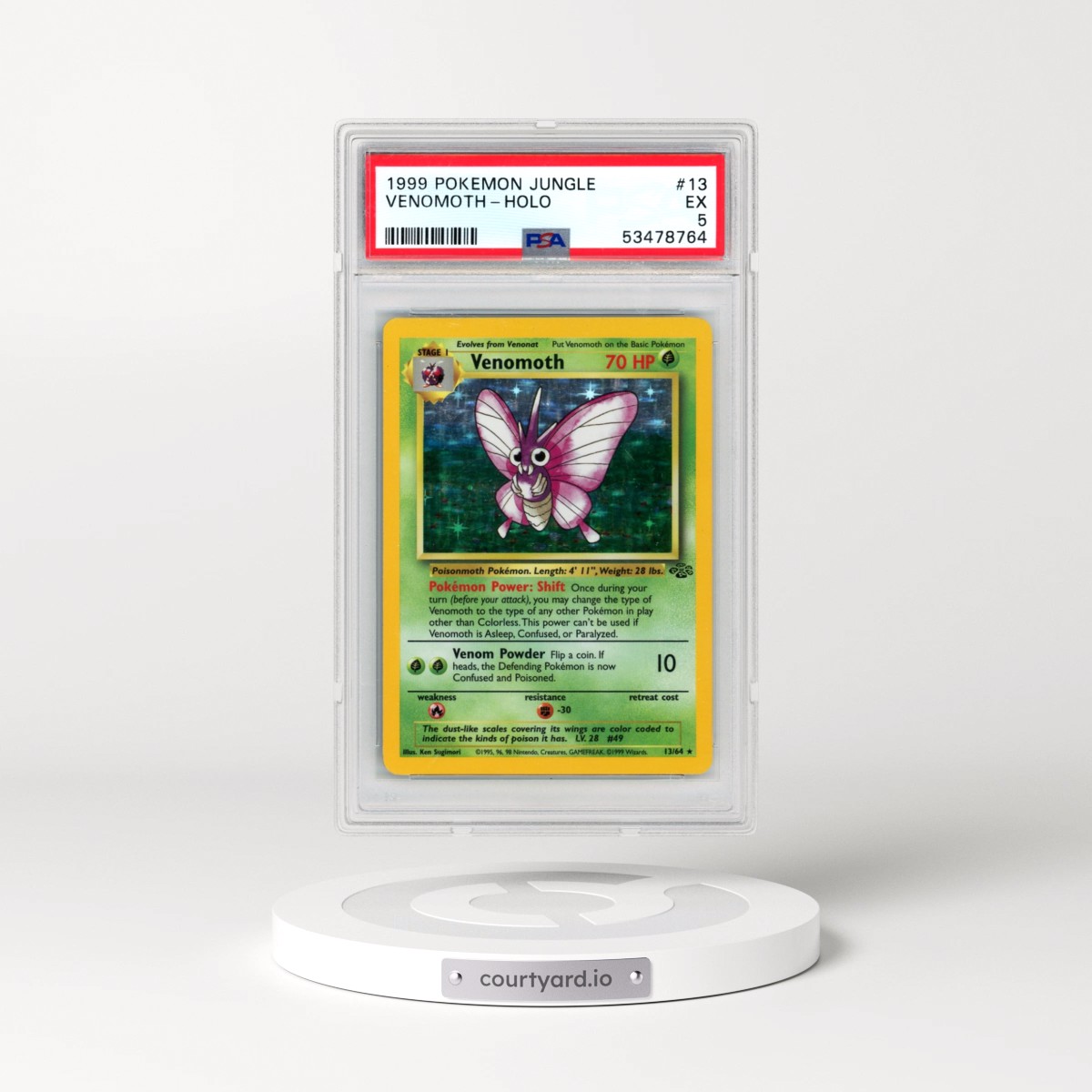 1999 Pokémon Jungle #13 Venomoth - Holo (PSA 5 EX)