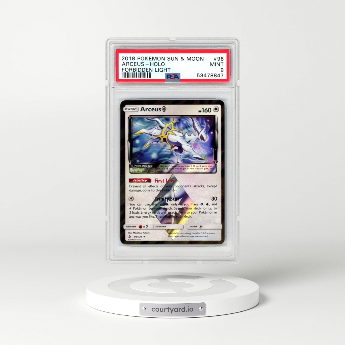 2018 Pokémon Sun & Moon Forbidden Light #96 Arceus - Holo (PSA 9 MINT)