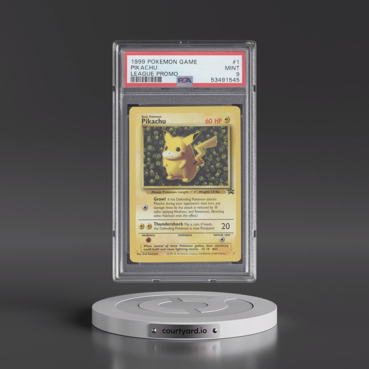1999 Pokémon League Promo #1 Pikachu (PSA 9 MINT)