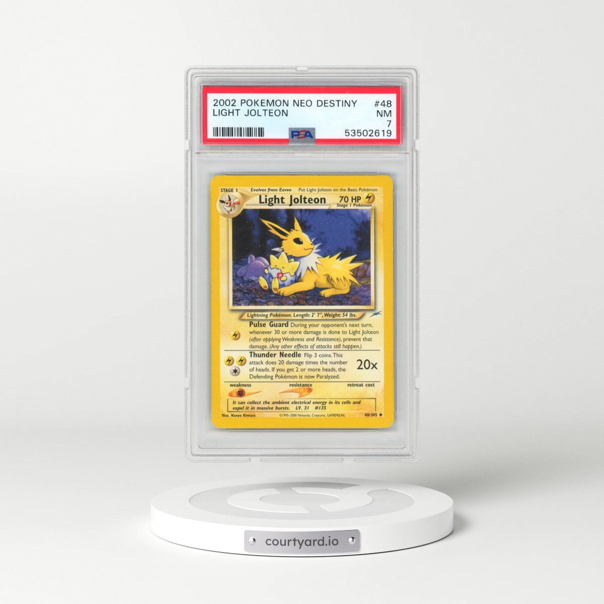 2002 Pokémon Neo Destiny #48 Light Jolteon (PSA 7 NM)