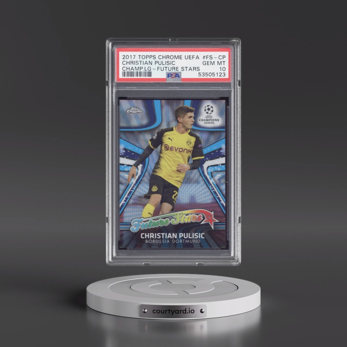 2017 Topps Chrome UEFA Champions League Future Stars #FS-CP Christian Pulisic (PSA 10 GEM MINT)