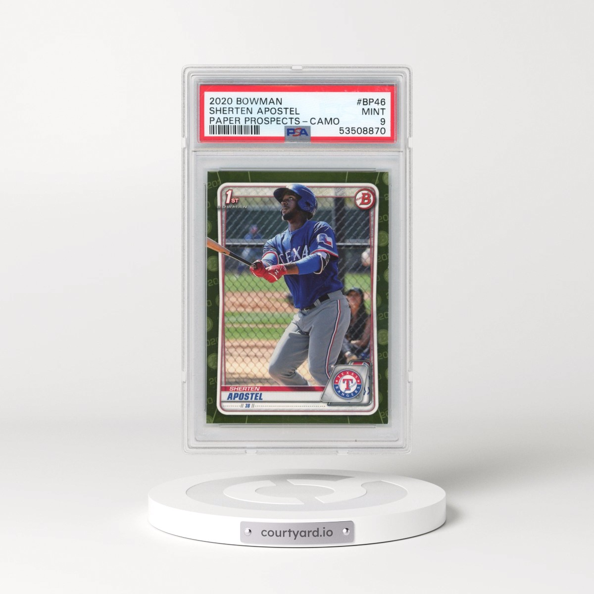 2020 Bowman Paper Prospects Sherten Apostel - Camo #BP46 PSA 9