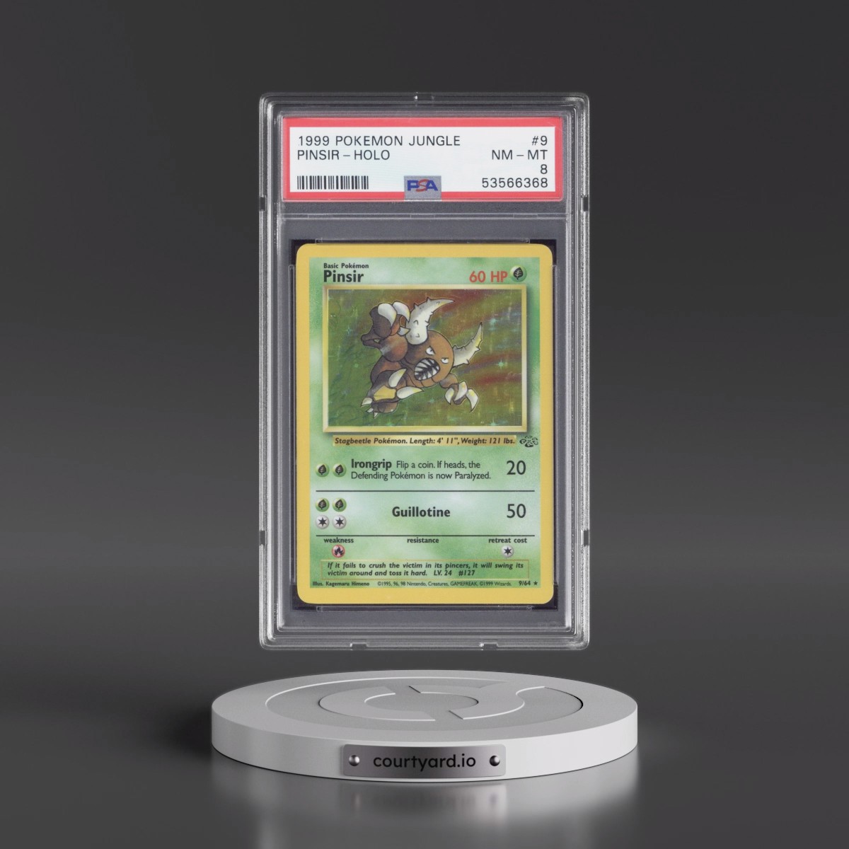 1999 Pokémon Jungle Pinsir - Holo #9 PSA 8
