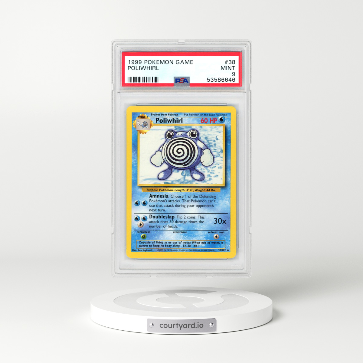1999 Pokémon Game #38 Poliwhirl (PSA 9 MINT)