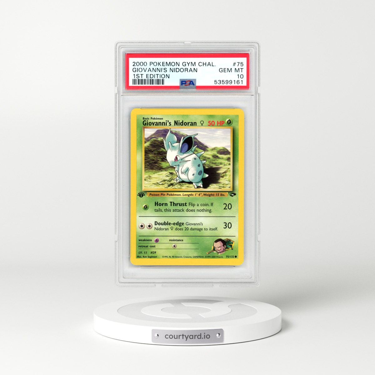2000 Pokémon Gym Challenge #75 Giovanni's Nidoran - 1st Edition (PSA 10 GEM MINT)