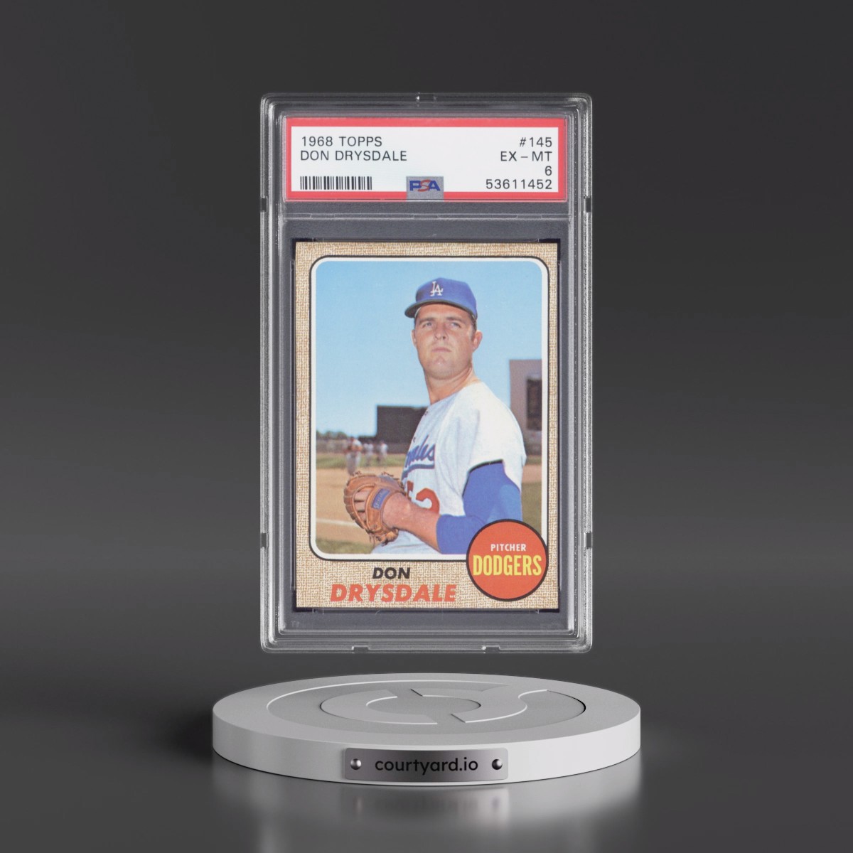 1968 Topps #145 Don Drysdale (PSA 6 EX-MT)