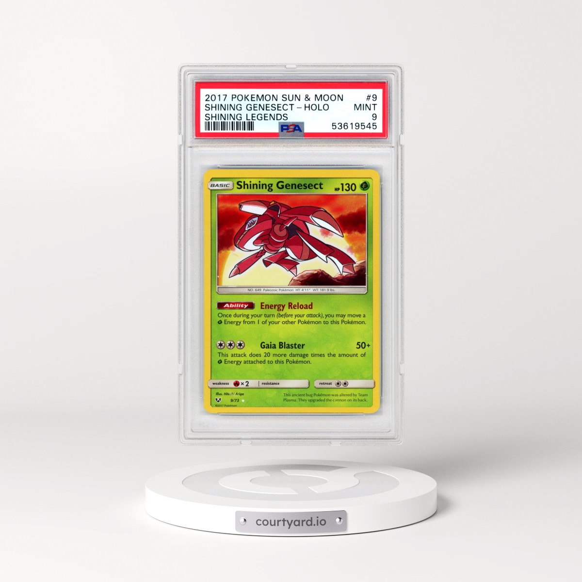 2017 Pokémon Sun & Moon Shining Legends #9 Shining Genesect - Holo Holo (PSA 9 MINT)