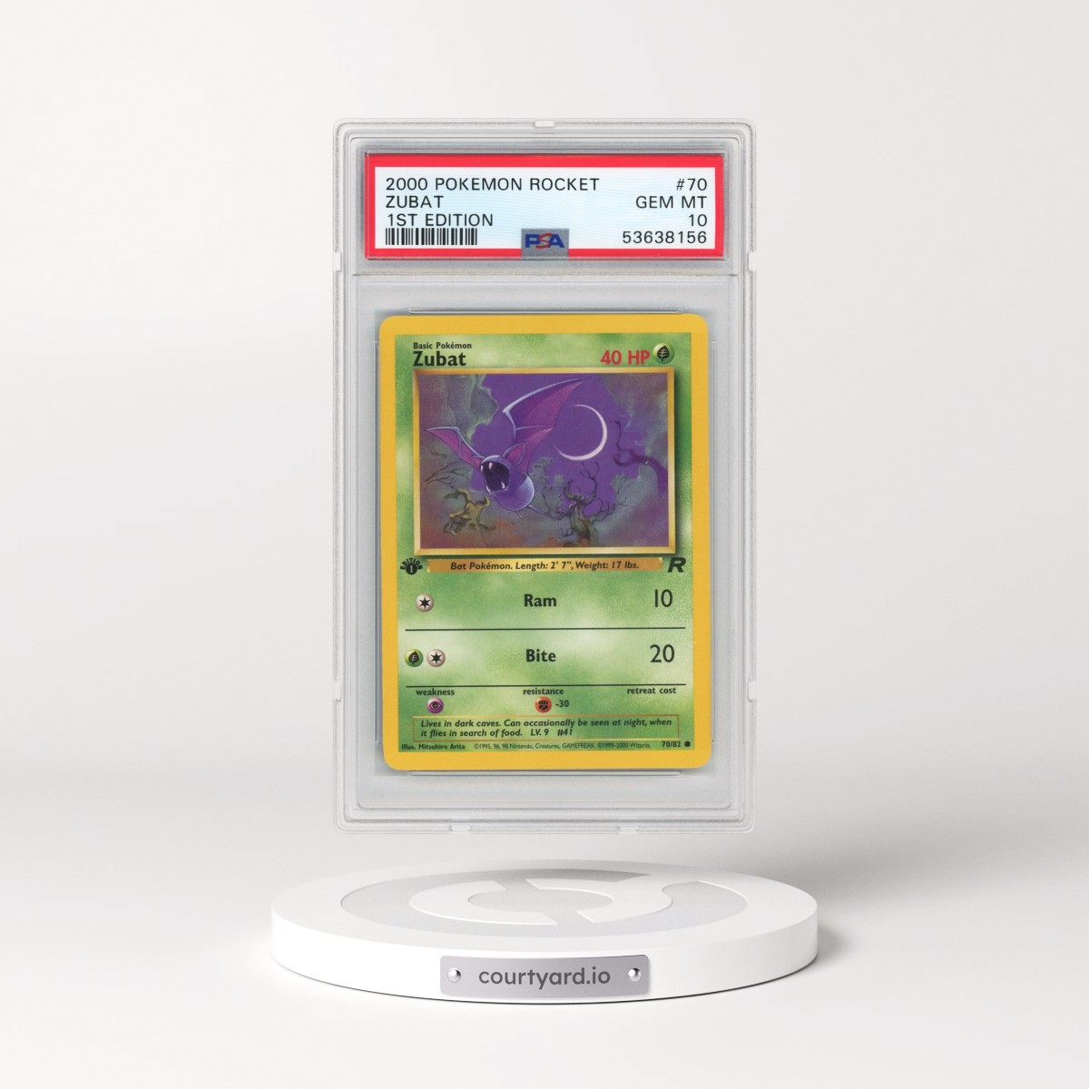 2000 Pokémon Rocket #70 Zubat - 1st Edition (PSA 10 GEM MINT)