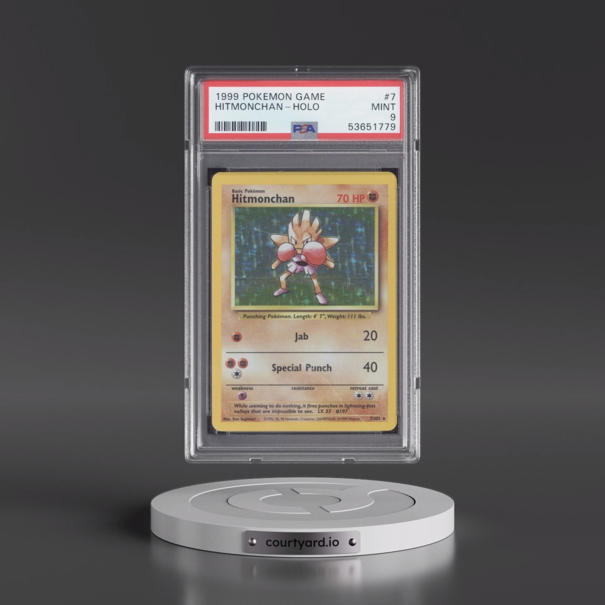 1999 Pokémon Game Hitmonchan - Holo #7 PSA 9