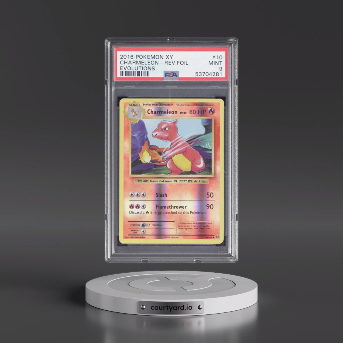 2016 Pokémon XY Evolutions #10 Charmeleon - Reverse Foil (PSA 9 MINT)