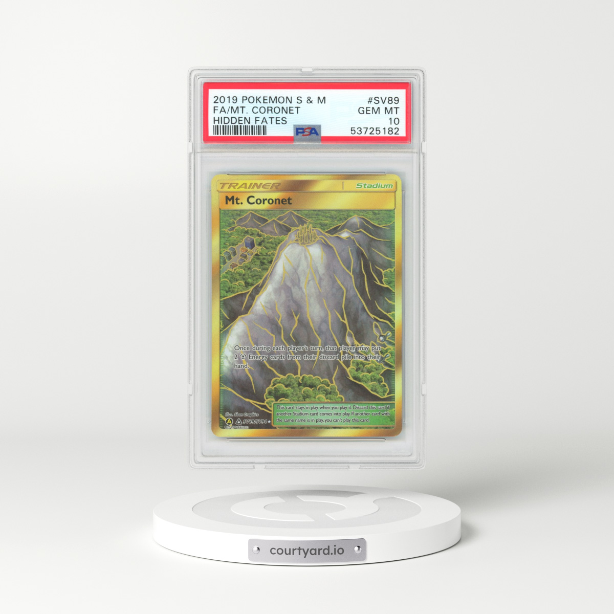 2019 Hidden Fates #SV89 Mt. Coronet - Full Art Holo (PSA 10 GEM MINT)