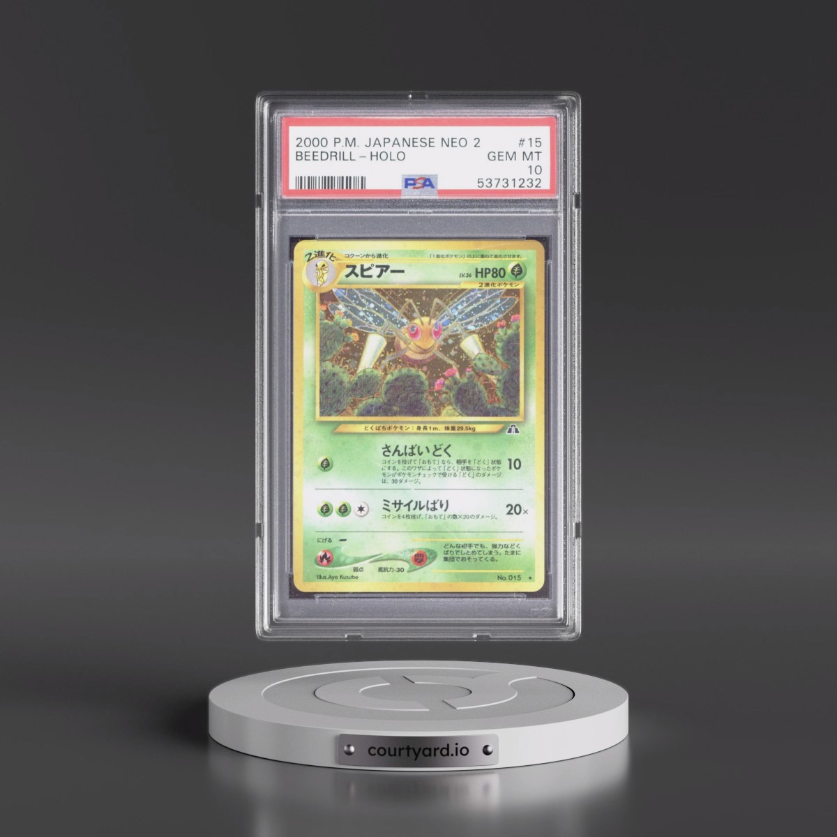 2000 Pokémon Neo 2 #15 Beedrill - Holo (PSA 10 GEM MINT)