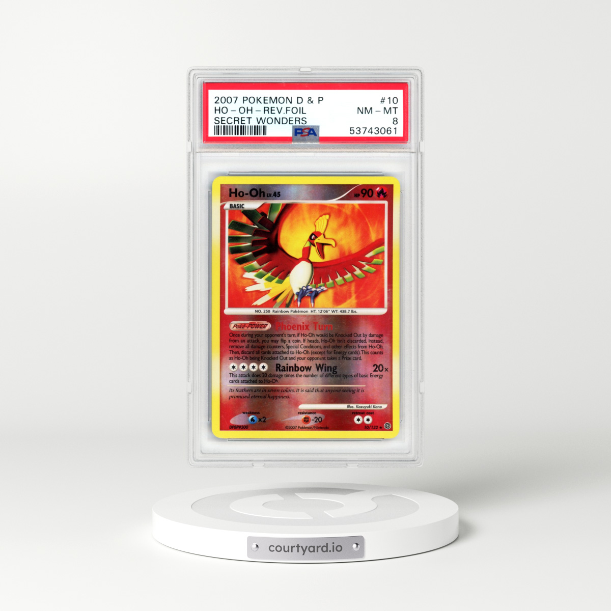 2007 Secret Wonders #10 Ho-Oh - Holo (PSA 8 NM-MT)
