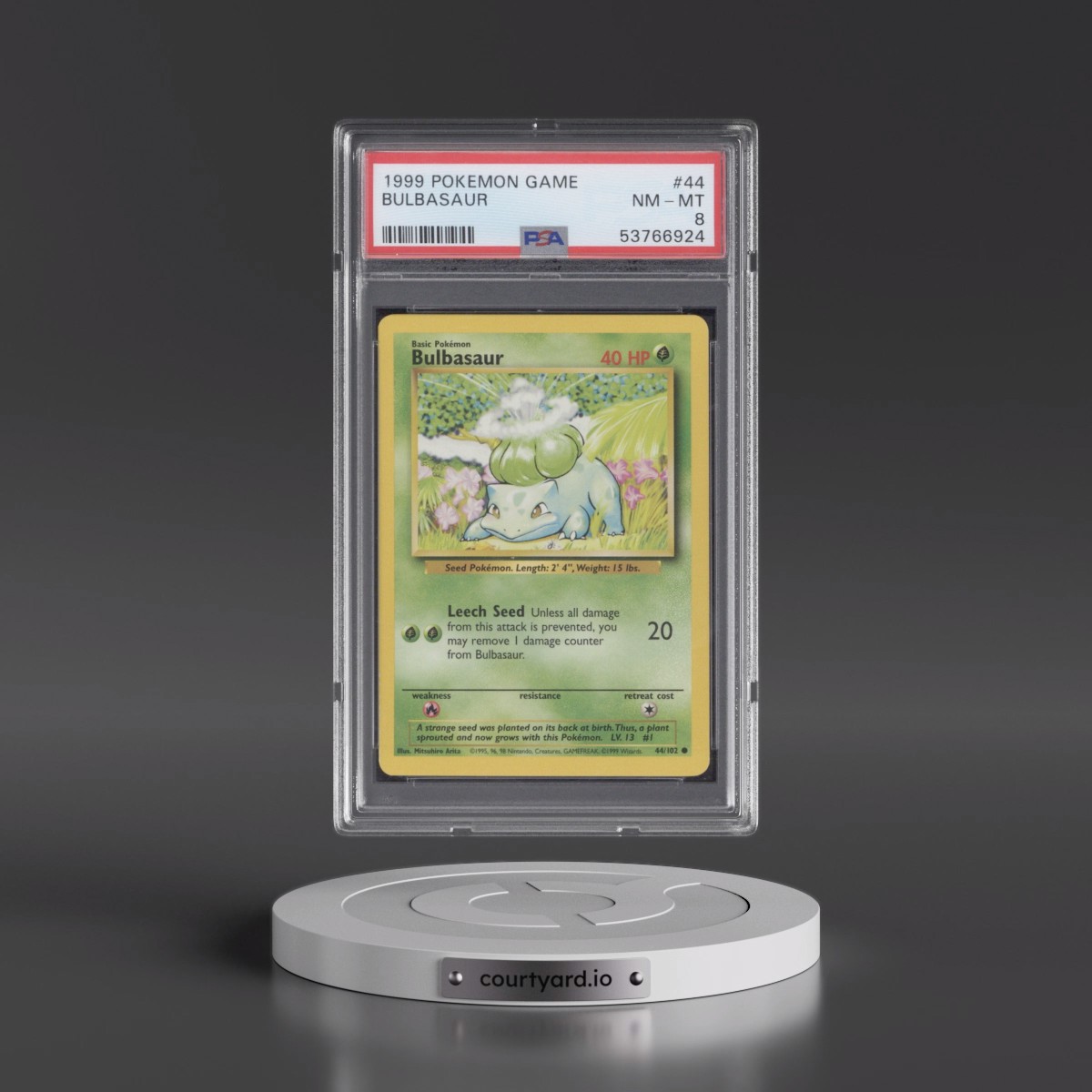 1999 Pokémon Game #44 Bulbasaur (PSA 8 NM-MT)