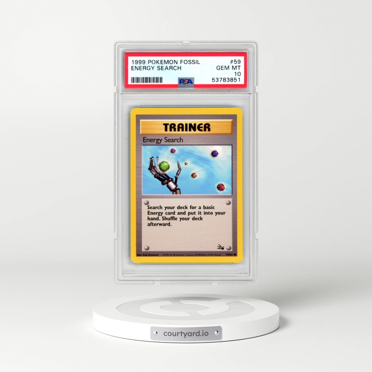 1999 Pokémon Fossil #59 Energy Search (PSA 10 GEM MINT)