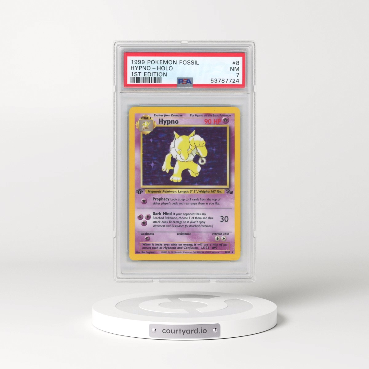 1999 Hypno 1st Edition - Pokmon Pokmon Fossil PSA 7 NM 1999 Hypno 1st Edition - Pokmon Pokmon Fossil PSA 7 NM