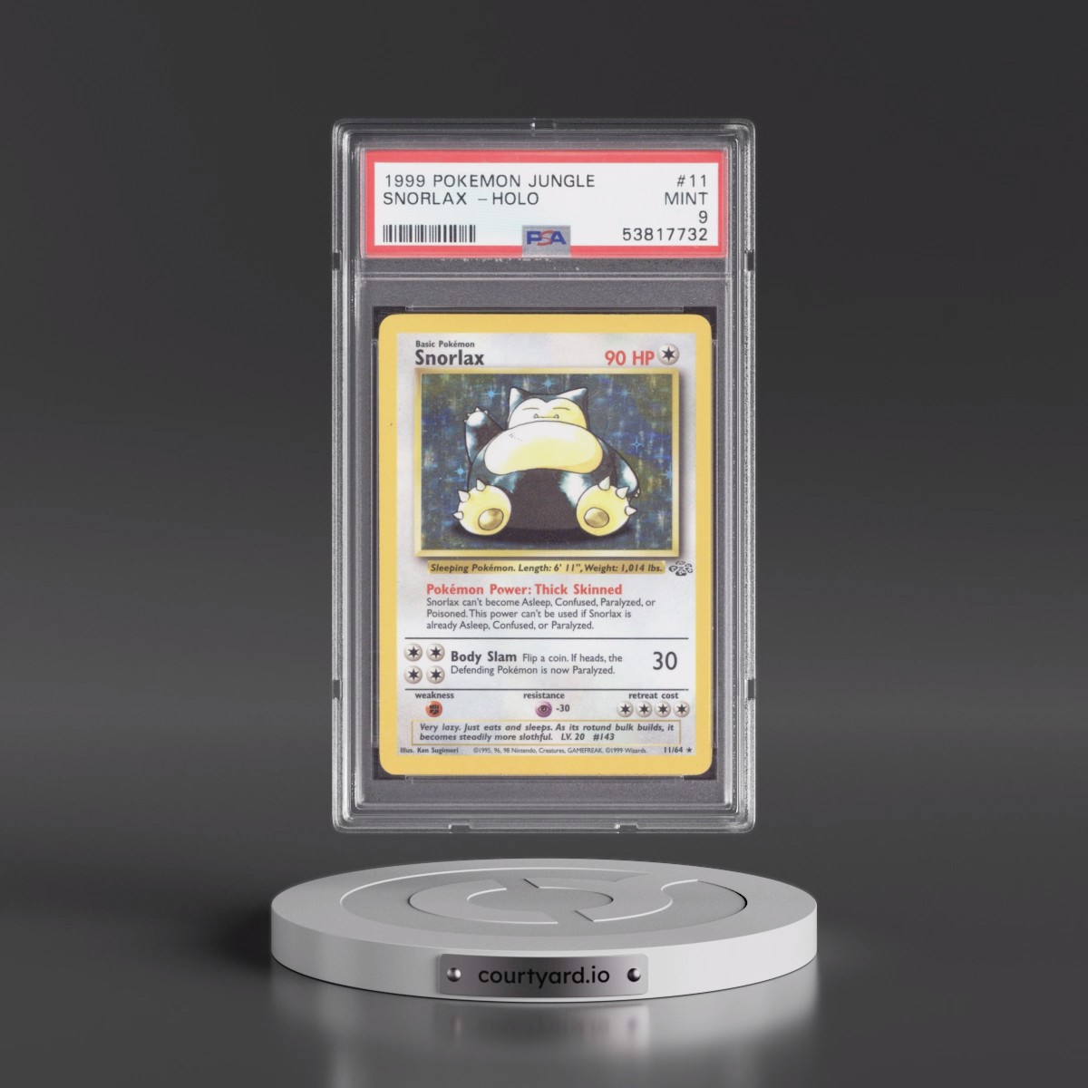 1999 Pokémon Jungle #11 Snorlax - Holo (PSA 9 MINT)