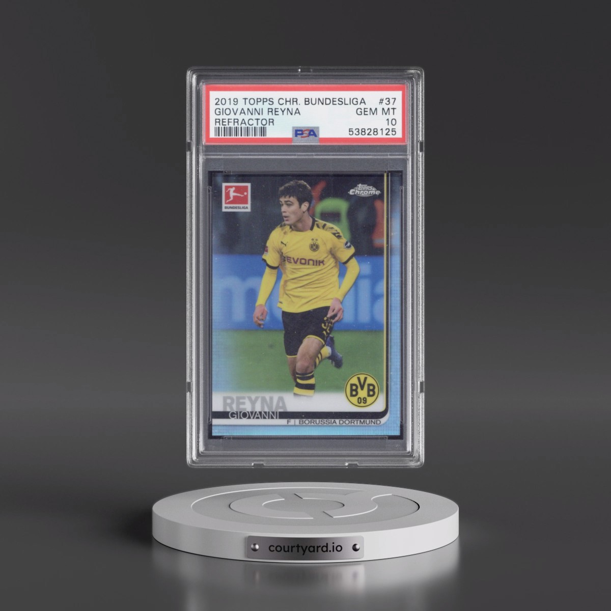 2019 Topps Chrome Bundesliga #37 Giovanni Reyna - Refractor (PSA 10 GEM MINT)