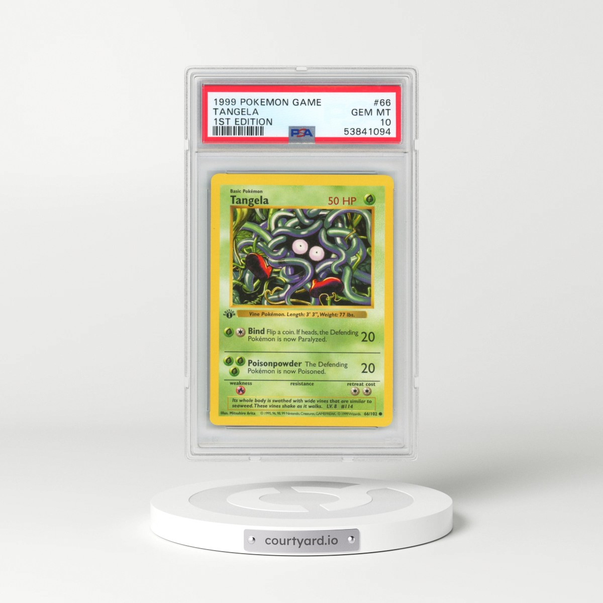 1999 Pokémon Game #66 Tangela - 1st Edition (PSA 10 GEM MINT)