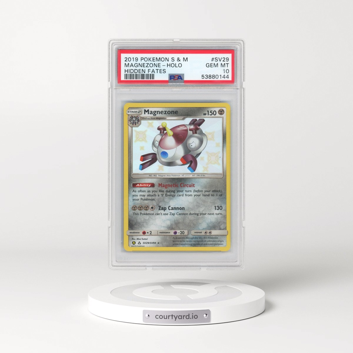 2019 Pokémon Sun & Moon Hidden Fates #SV29 Magnezone - Holo (PSA 10 GEM MINT)