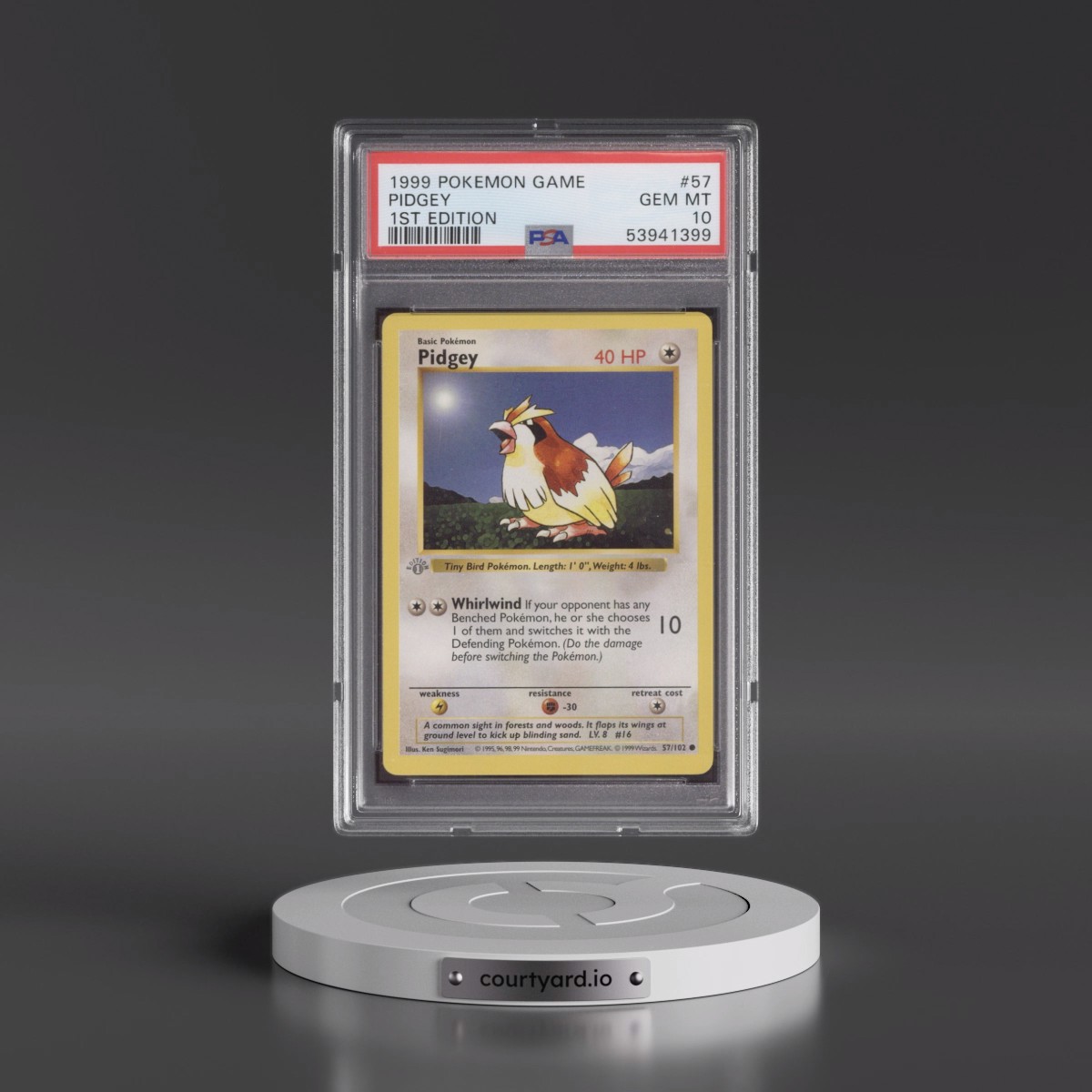 1999 Pokémon Game #57 Pidgey - 1st Edition (PSA 10 GEM MINT)