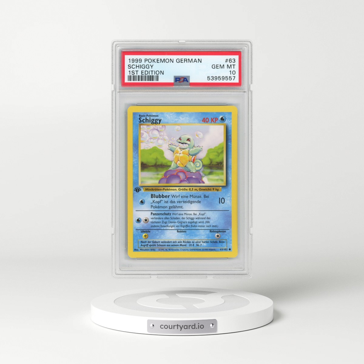 1999 Pokémon #63 Schiggy - 1st Edition (PSA 10 GEM MINT)
