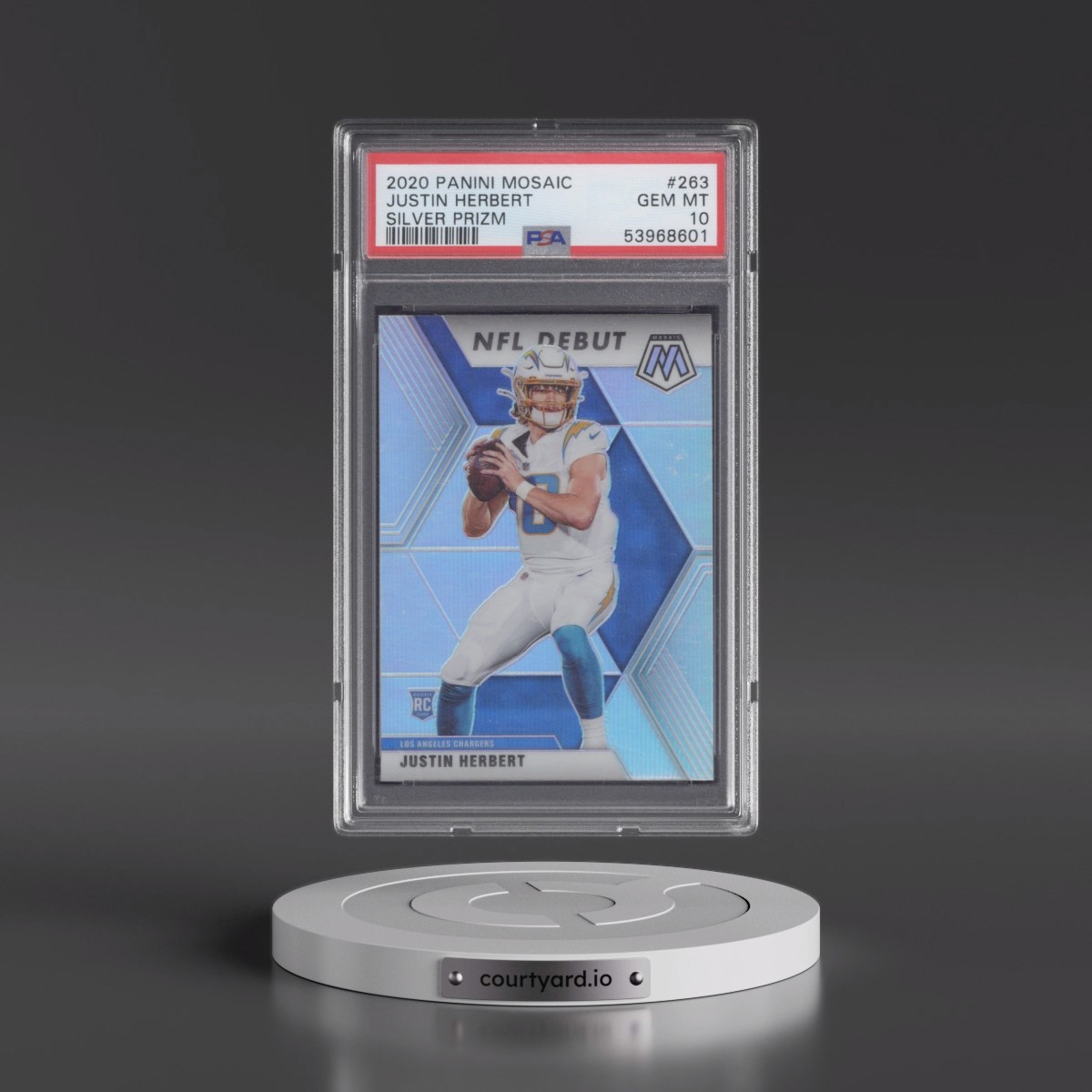 2020 Panini Mosaic Justin Herbert - Silver Prizm #263 PSA 10