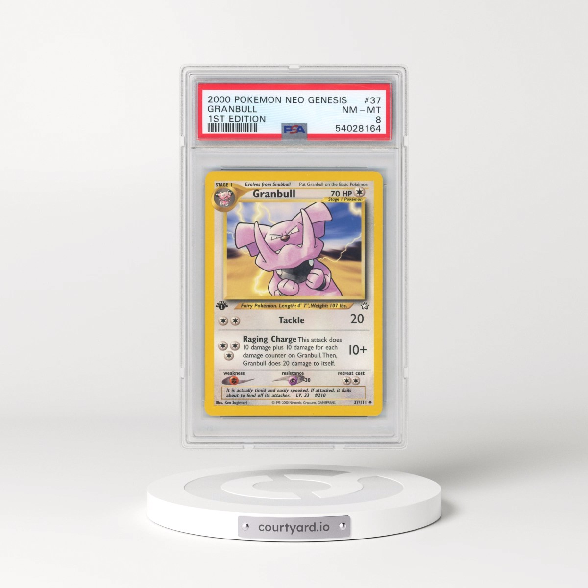 2000 Pokémon Neo Genesis #37 Granbull - 1st Edition (PSA 8 NM-MT)