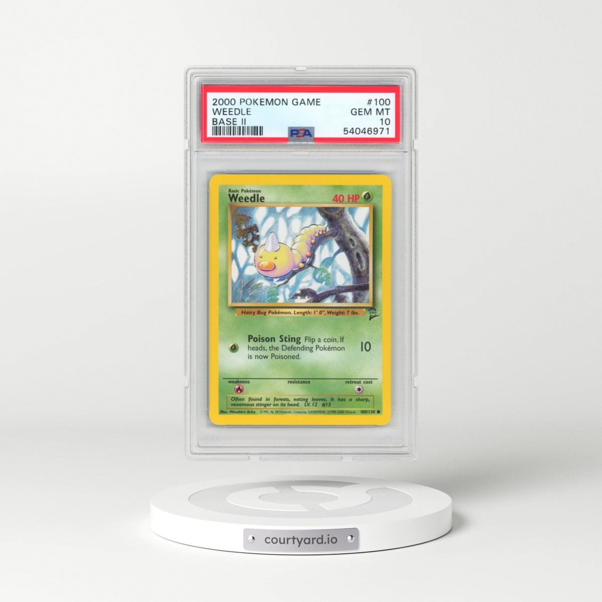 2000 Pokémon Game Base II #100 Weedle (PSA 10 GEM MINT)