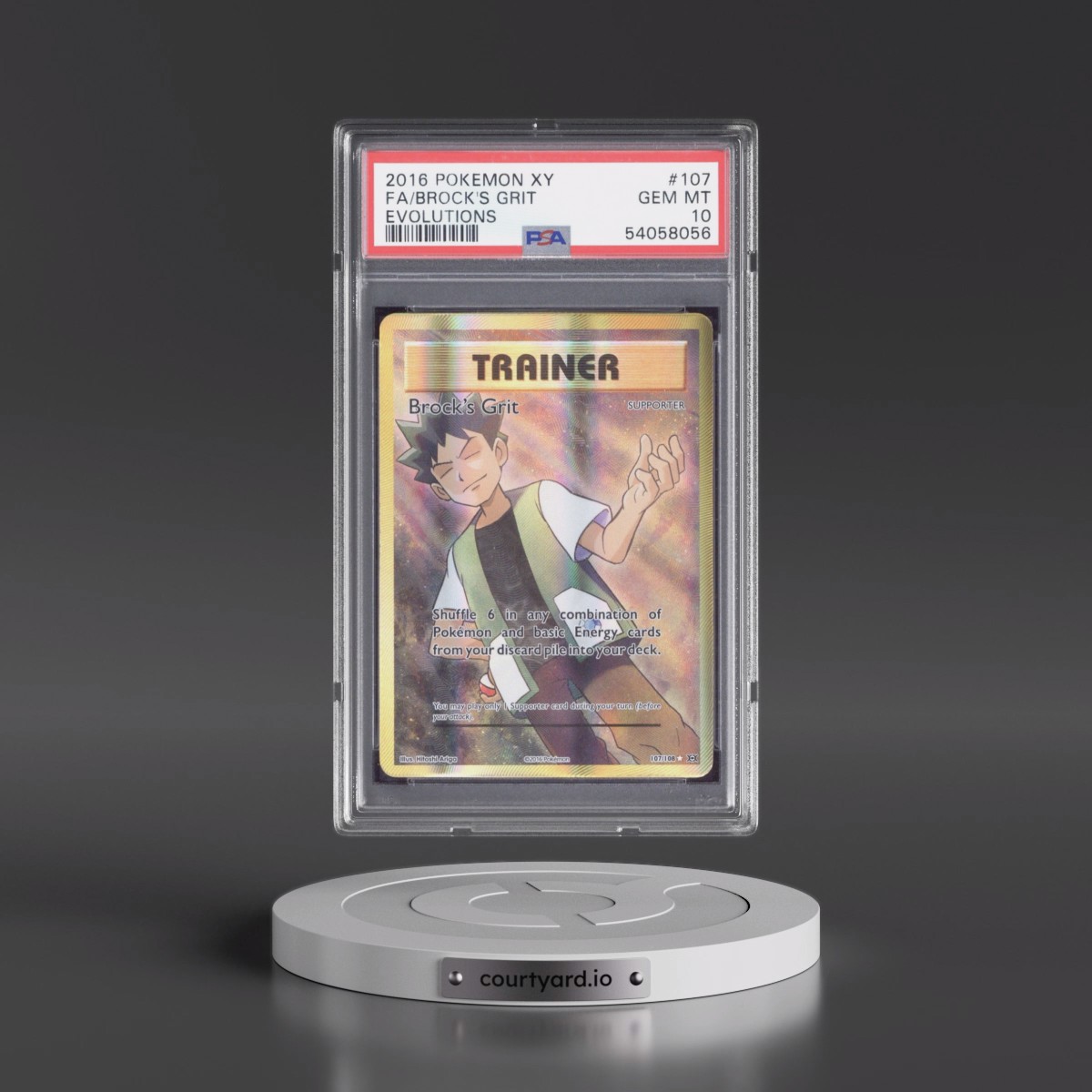 2016 Pokémon XY Evolutions #107 Brock's Grit - Full Art (PSA 10 GEM MINT)