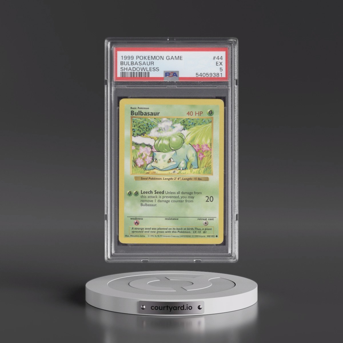 1999 Pokémon Game #44 Bulbasaur - Shadowless (PSA 5 EX)