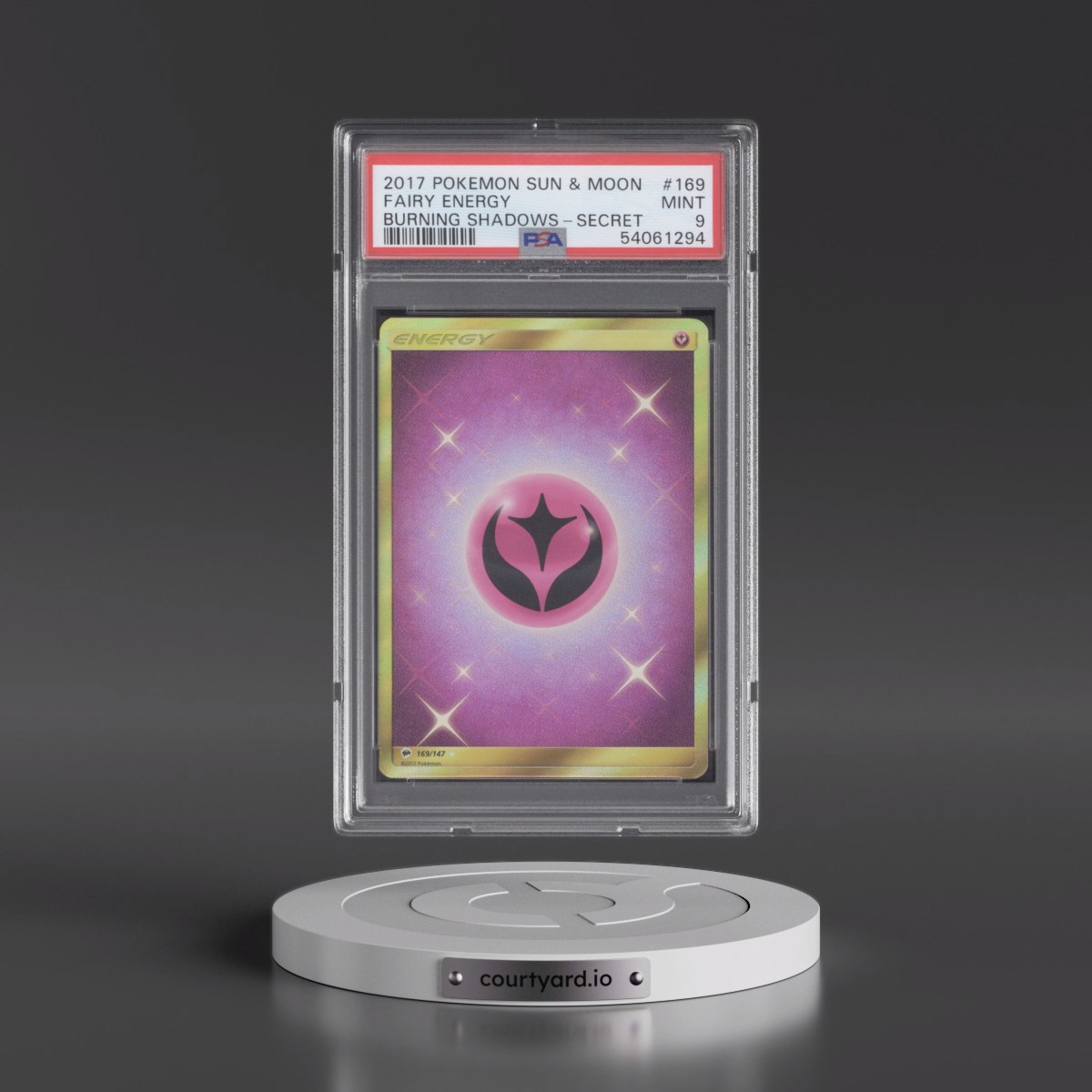 2017 Pokémon Sun & Moon Burning Shadows #169 Fairy Energy - Secret (PSA 9 MINT)