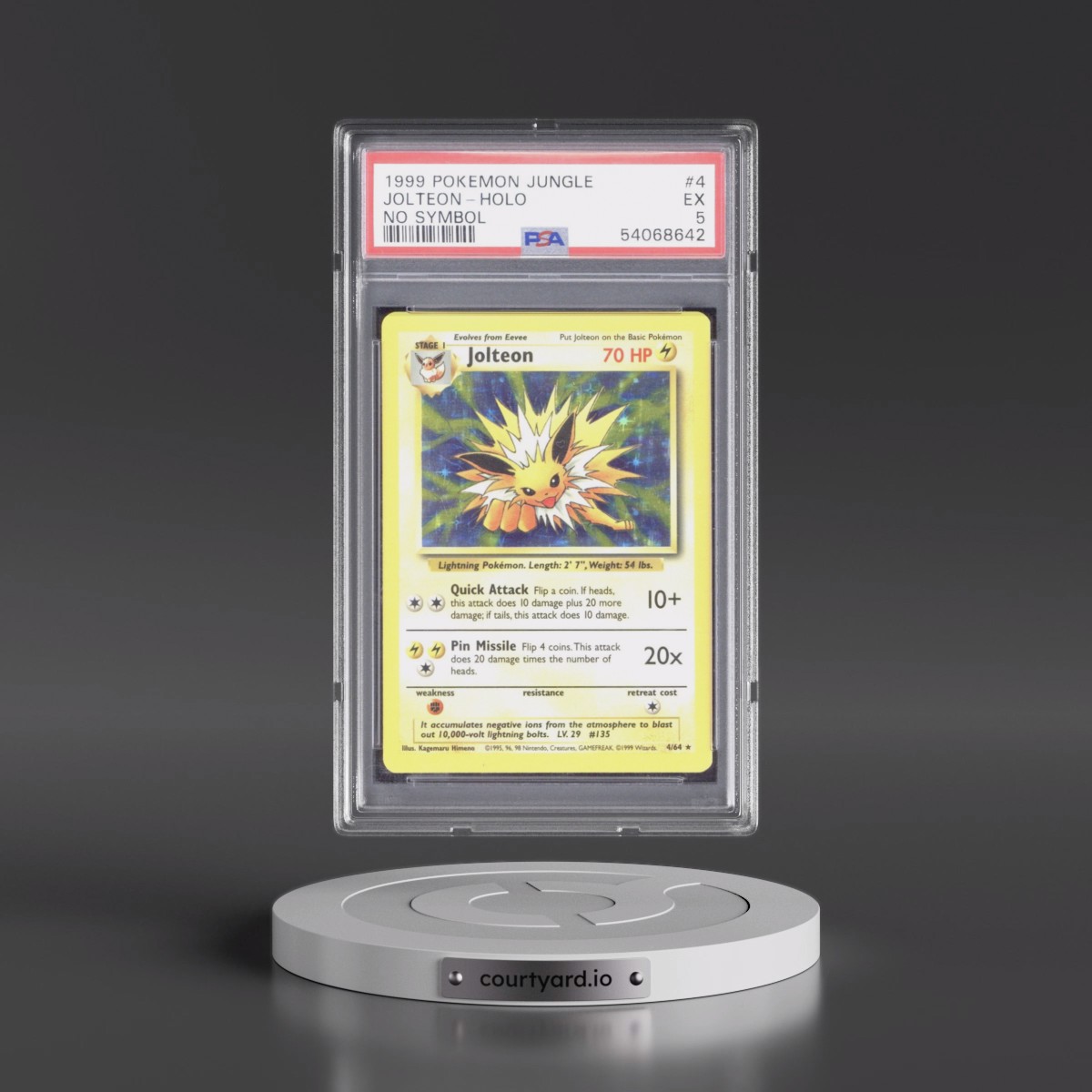 1999 Pokémon Jungle #4 Jolteon - Holo No Symbol (PSA 5 EX)