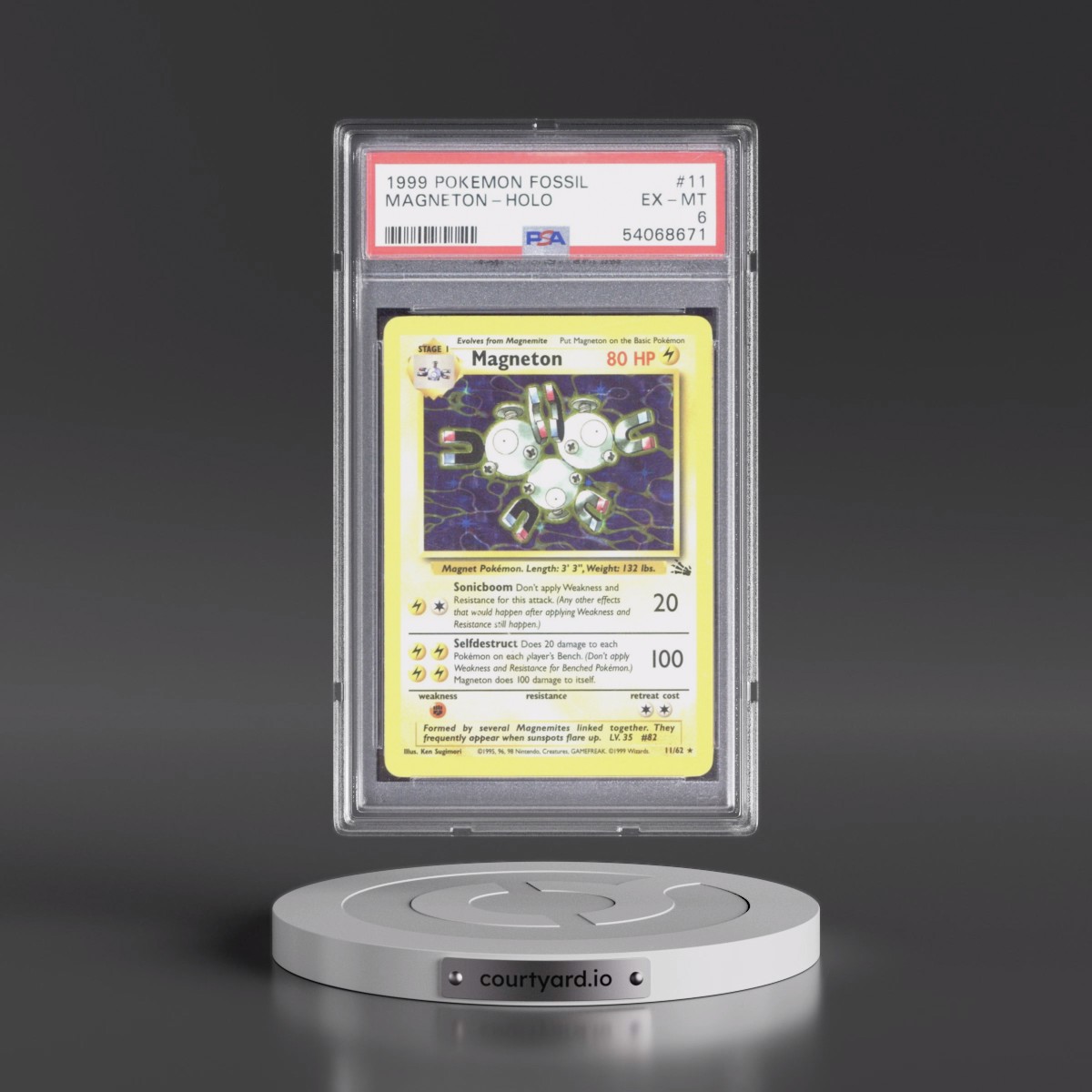 1999 Pokémon Fossil #11 Magneton - Holo (PSA 6 EX-MT)