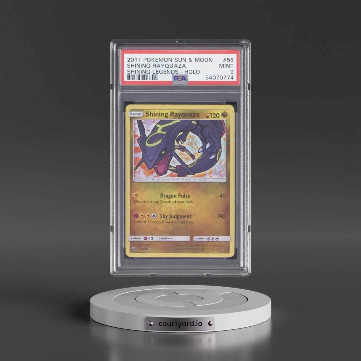 2017 Pokémon Sun & Moon Shining Legends #56 Shining Rayquaza - Holo Holo (PSA 9 MINT)