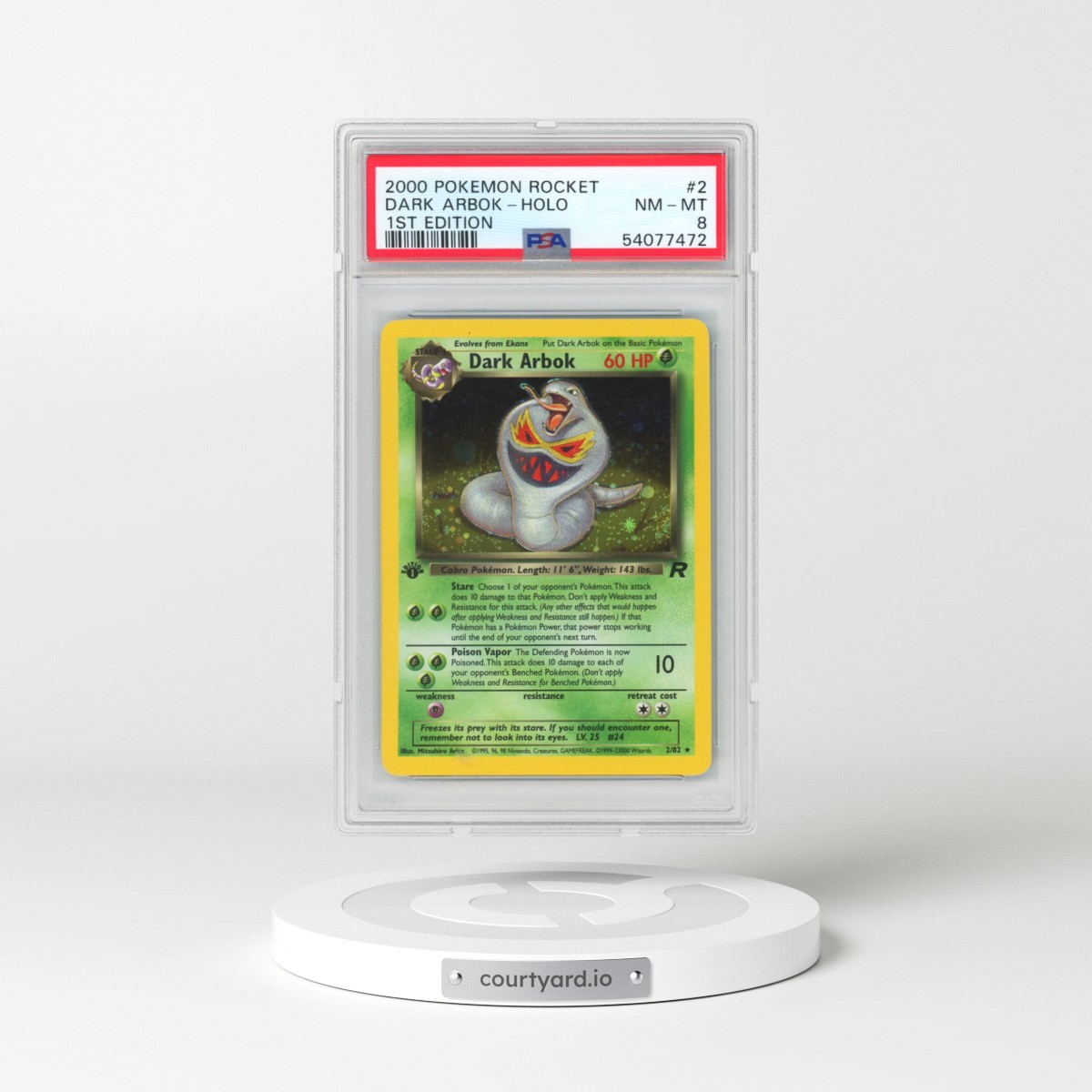 2000 Pokémon Rocket #2 Dark Arbok - 1st Edition Holo (PSA 8 NM-MT)