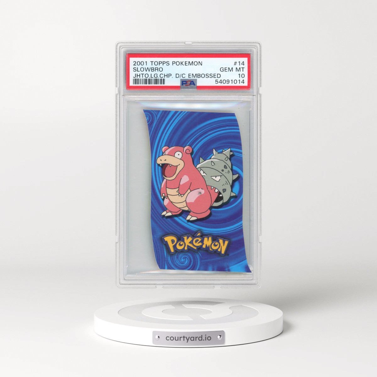 2001 Topps Pokémon Johto League Champions Die-Cut Embossed #14 Slowbro (PSA 10 GEM MINT)