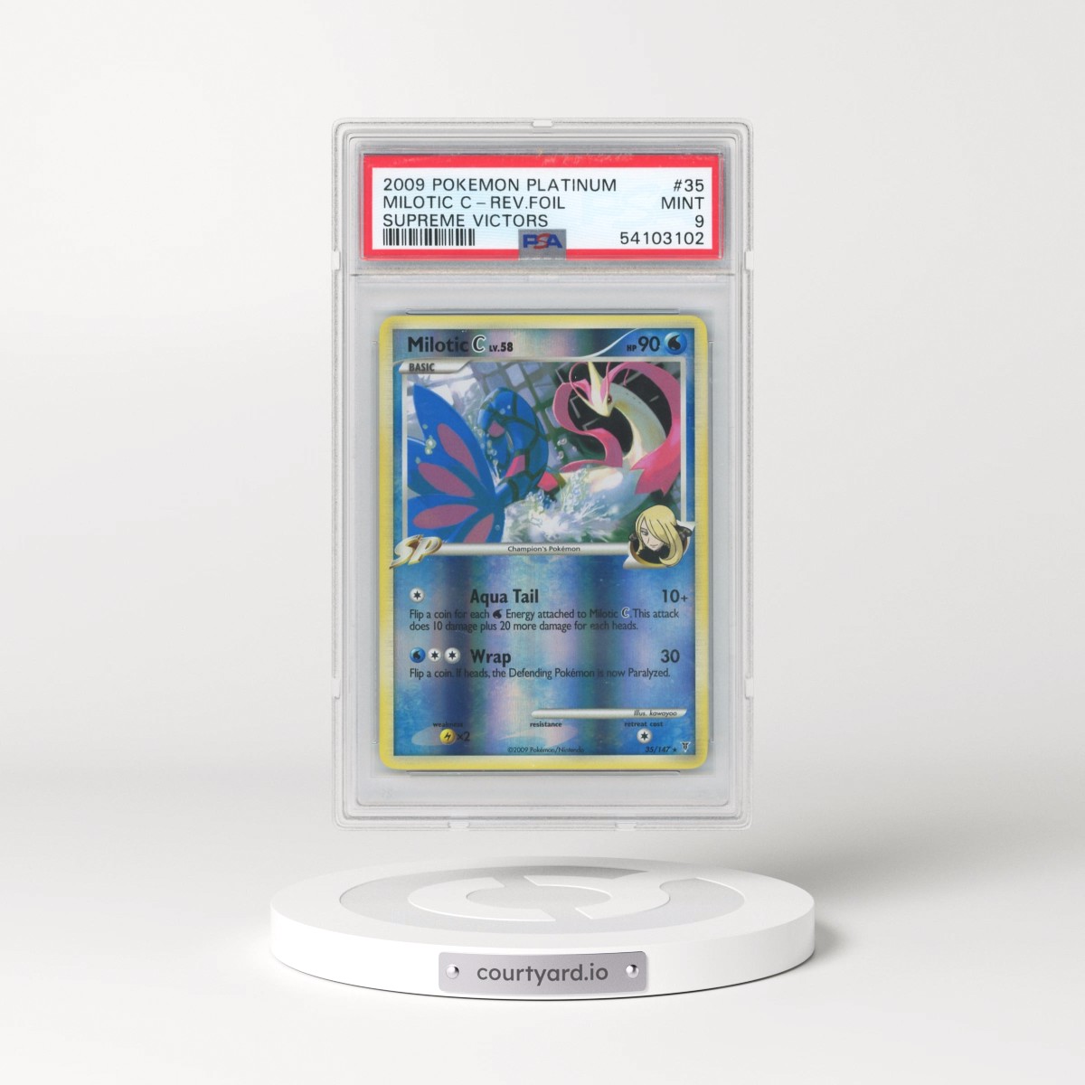 2009 Pokémon Platinum Supreme Victors #35 Milotic C - Reverse Foil (PSA 9 MINT)